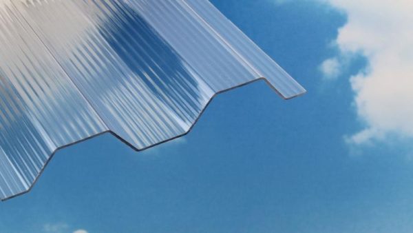 Polycarbonat Lichtplatte gerillt Trapez 76/18 1,4 mm stark, klar, Elefantenplatte