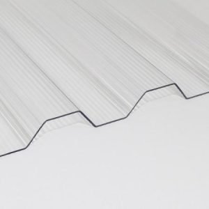 Polycarbonat Lichtplatte gerillt Trapez 76/18 1,4 mm stark, klar, Elefantenplatte
