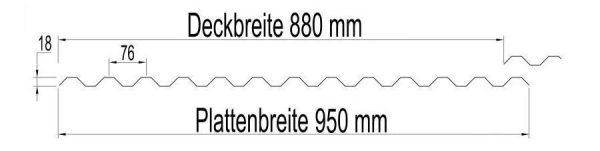 Polycarbonat Lichtplatte gerillt Trapez 76/18 1,4 mm stark, klar, Elefantenplatte